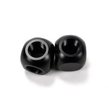 2 Pack G1/4 Ball Valve Tee Fitting 3 Way Black PC Water Cooling Shut Off picture