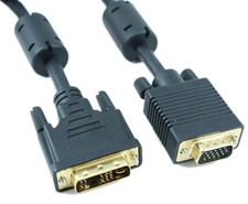 3ft DVI-A Analog Male to VGA HD15 Male Cable 28AWG Gold Plated Single Link picture