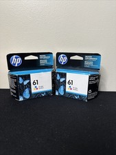 Lot Of 2 New Genuine HP 61 Tri- Color Ink Cartridges set~proven performance picture
