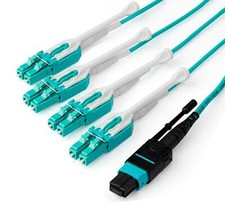 StarTech MPO8LCPL3M 10Ft MTP(F)/PC to 4xLC/PC Breakout OM3 Multimode Fiber Cable picture