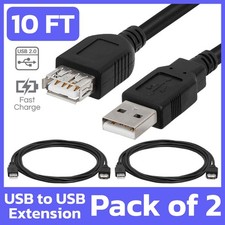 2 Pack USB Extension Cable 10ft USB Cord Extender Standard Type A Male to Female picture