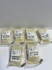 6x HIP Wall Plate Pass Through Cable Coax Low Voltage Plates Ivory NEW picture
