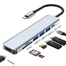7-in-1 USB C Hub Type C to USB 3.0 2.0 PD 4K/30Hz SD/TF Reader Adapter Splitter picture