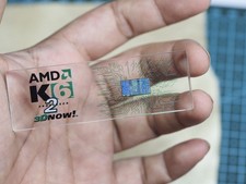 Vintage Rare AMD K6-2 CPU Die Teardown Silicon Wafer Cyber Geek Digital Art Gift picture