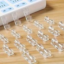 200/10pcs Clear Cable Clips Transparent Wire Organizer Adhesive Cord Holder Desk picture