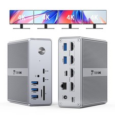 TobenONE 18-in-1 DisplayLink Docking Station 4 Small, Grey-120W power adapter picture