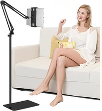 Tablet Floor Stand with 6LB Weights, Adjustable Height Bed Phone Holder for iPad picture