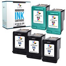 5 PK Ink Cartridges for HP 98 95 Replacement Black Color Combo C8766WN Cartridge picture