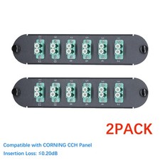 2Pcs Fiber Optic Adapter Panel 6 LC Duplex Aqua OM3 OM4 For CORNING CCH-CP12-E4 picture