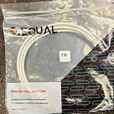 EQUAL LC to LC Duplex Optical Fiber Network Cable 7 ft White picture