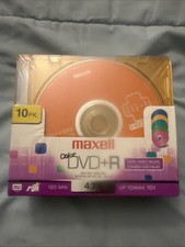 FACTORY SEALED Maxell Color DVD-R 10 Pack w/ Jewel Cases 4.7GB 120Min 16X NEW picture