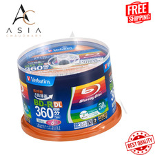 Verbatim VBR260RP100SV1 50 Pack 50GB BD-R DL Blu-ray Discs 6X White Printable picture