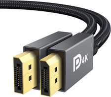 DisplayPort to DisplayPort Cable 6.6 Ft 4K 60Hz Nylon Braided Male to Male picture