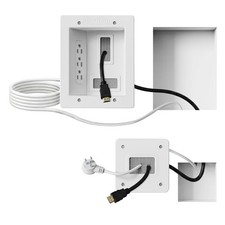 Mount-It in-Wall TV Cable Concealer Kit with Recessed Power – Triple Outlet picture