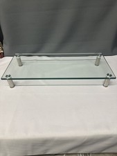 Monoprice Multimedia Desktop Monitor Stand - Clear Glass, Large 22” X 9.5” picture