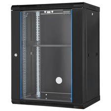 15U Wall Mount Network Server Rack Cabinet Enclosure 18'' Glass Door Lock picture