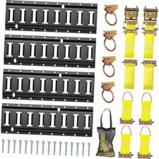E Track Tie-Down Rail Kit, Trailer Tie Downs, 31 Pcs Etrack Set for Cargo Yellow picture
