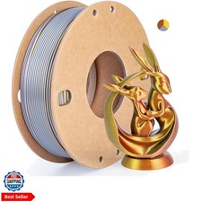 Silk Tricolor PLA+ 3D Printer Filament 1.75mm No Tangle, Neatly Wound Filamen... picture