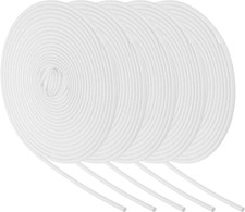 Wire Insulation Braid Fire Sleeve Silicone Fiberglass 16.4Ft 3mm White High Temp picture