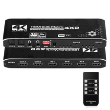 HDMI Matrix Switch 4x2, 4K HDMI Matrix Switcher Splitter 4 in 2 Out Box with ... picture