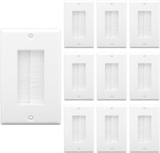 Brush Wall Plate 10-Pack, Cable Pass through Insert for Wires, Single Gang Cable picture