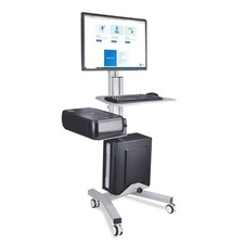 YesSources Rolling PC Cart Mobile Computer Workstation Sit Stand Desk Monitor picture