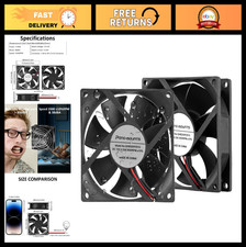 80mm Moisture-Proof Cooling Fan 2-Pack, 12V DC High Airflow 3500RPM for RV Fridg picture
