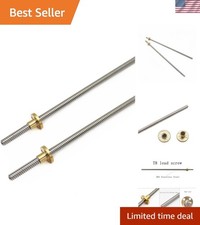 Set of 2pcs 350mm Tr8X8 Lead Screw with T8 Brass Nut for 3D Printers & CNC picture