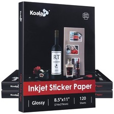 360 Sheets Koala Glossy Sticker Paper 8.5x11 Inkjet Printer Adhesive Photo Paper picture