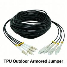 100M Outdoor Armored Fiber Optic Patch Cord LC-SC MM OM3 4 Cores TPU Field Cable picture