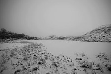 Landscape winter snow norway mountains mist Custom Gaming Mat Desk picture