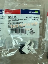 10 PACK  Leviton 6110G-RW6 CAT6A Network Jack Extreme white 10 Gigabit Keystone picture