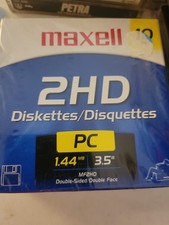 025215556494 OEM Maxell MF2HD 1.44MB Floppy Disks 10-Pack sealed  picture