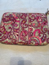 Vera Bradley Paisley Meets Plaid Quilted Padded Tech Laptop Sleeve Case Retired picture