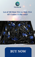 Lot of 100 Male VGA to Male VGA 6FT Cables 15 Pin USED picture