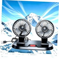 USB Dual Head Car Fan, Adjustable Car Cool Fan, Dual Head 360° Rotating, 2 5V picture