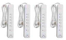 Master Electrician Surge Strip PS-672F-3A 6 Outlet w 6' Power Cord White - 4 Pk picture