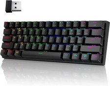 Pauroty 60% Wireless Mechanical Keyboard, Triple Mode Black  picture