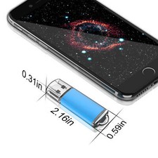 Wholesale 10/ 100PCS USB 2.0 16GB Blue USB Flash Drive Memory Stick PenDrive USA picture