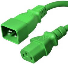 5FT IEC C20 - C13 Green Power Cord 14AWG 15A/1875W 100-250V 1.5M picture