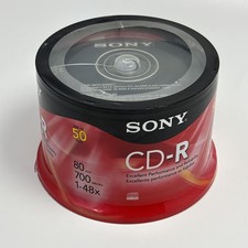 NOS SONY 50 Pack CD-R 80 Minute Blank 700MB 1-48X Recordable Disc New Sealed picture