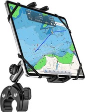 Boat Helm Tablet Mount, Marine Rail Holder with Aluminum Black picture