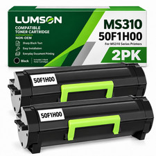 MS310 50F1H00 Toner 2-Pack Compatible For Lexmark MS312 MS410 50F1H00 5000-pages picture