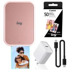 Canon IVY 2 Mini Photo Printer Bluetooth ZINK 2x3 Blush Pink Starter Bundle picture