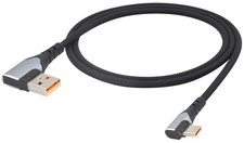HCFeng Double Elbow Type C Cable Right Angle Nylon Braided USB 3.1A to Silver picture