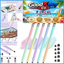 Stylus Pen 2-in-1 Dual Tip 5 Pack 0.2 Inch 0.27 Inch Rubber Tips Gradient picture