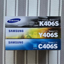 Samsung CLT-K406S CLT-C406S CLT-Y406S Toner Cartridge New Sealed Lot Of 3 picture