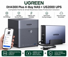 UGREEN DH4300 Plus 4-Bay NAS + US2000 72W UPS Battery Backup NEVER OPENED picture