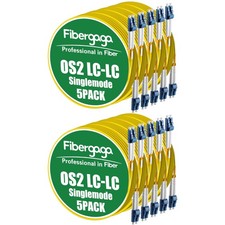 Fibergaga OS2 LC to LC Single Mode Fiber Patch Cable 10M (33ft) 10-Pack picture