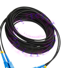 200M Black Armored Fiber Cable SC-SC UPC SM 9/125 Duplex Fiber Optic Patch Cord picture